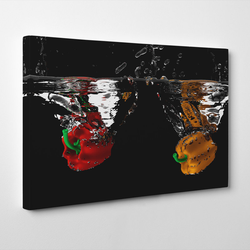 Red and Yellow Peppers Photographic - Wrapped Canvas, 35cm H x 50cm W
