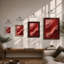 Flowing Crimson Abstract - Framed Print-932224946-932224959