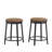 Set Of 2 Black Metal Swivel Bar Stools 360° Swivel Counter Height Stools For Kitchen Pub Cafe