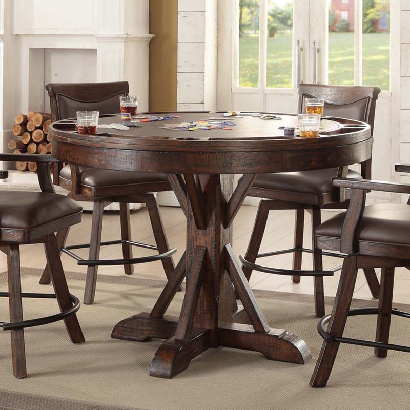 Houts Round with Solid Wood Base Dining Table