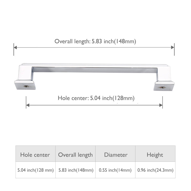 5 1/2" Center Appliance Pull Multipack, Chrome