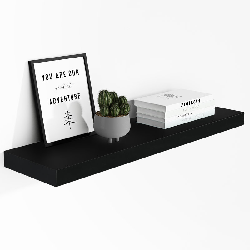 Bovina Floating Shelf, Black, 2" H x 36" W x 9.25" D
