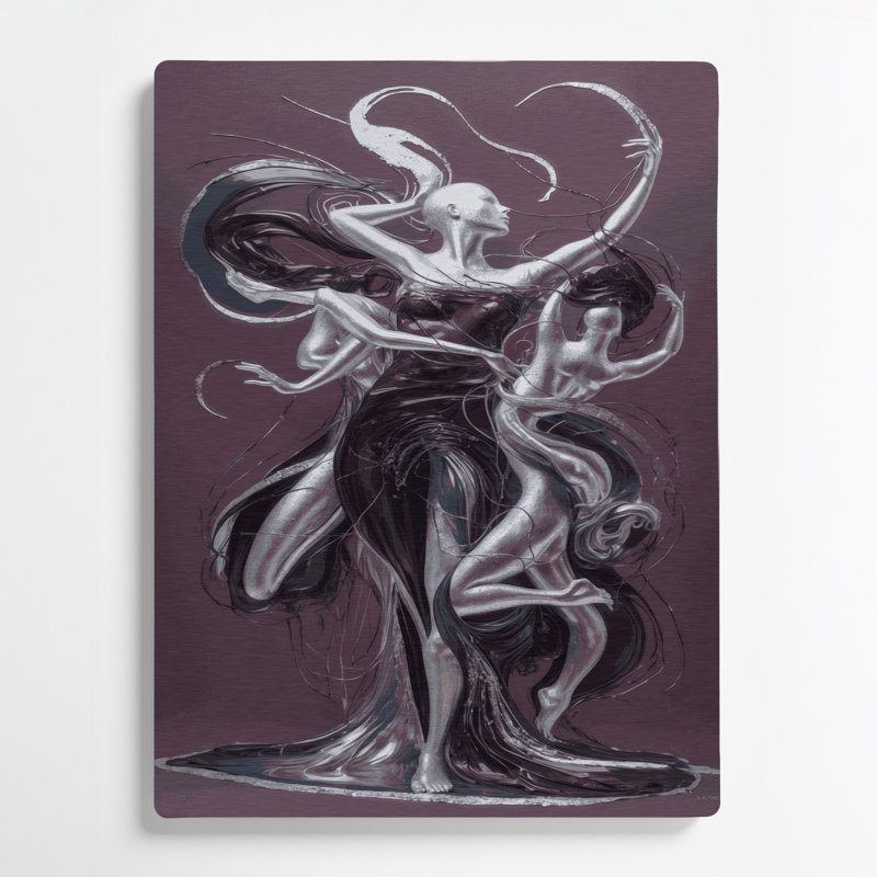 Abstrait art figuratif brun en métal 98, H 20 po x l 24 po
