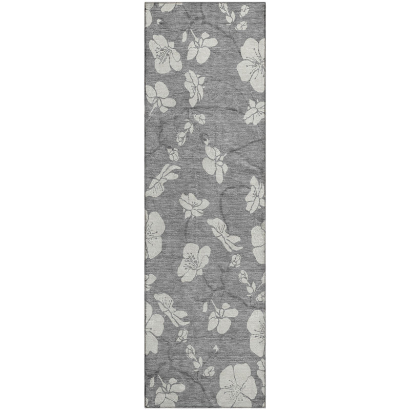 Premium Machine Washable Birchview AMF1032 Floral Rug, Runner 2'3" x 7'6"