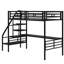 Structure de lit mezzanine en métal avec bureau, aucun sommier nécessaire, simple, noir