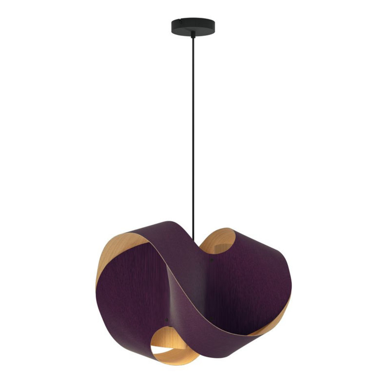 Luminaire suspendu Elvira 50 - violet, H 15,4 po x l 19,6 po x P 19,6 po, Violet / frêne