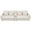 Console moderne rembourrée avec 2 pièces, 114,2 po, 4 pièces, tissu en lin, structure en bois massif, siège en éponge respirante, console pour appartement 4, ports, base, décoration de la maison-746482018