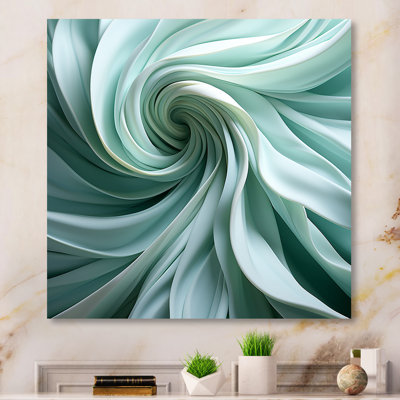 «Green Soft Fractal Spirals III - Abstract Spirals», art mural