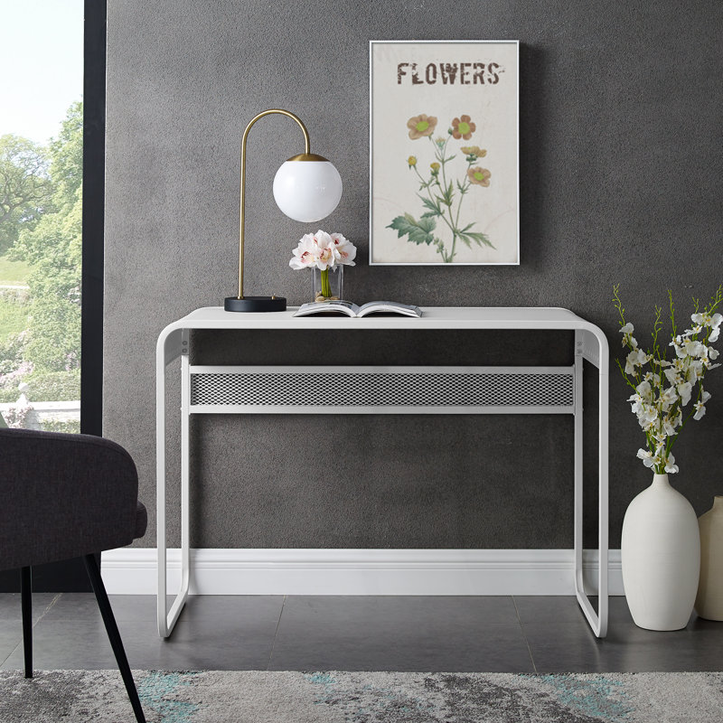 Taopi Metal Writing Desk, White