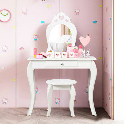 Milledgeville Kids Vanity Set with Mirror by Harriet Bee