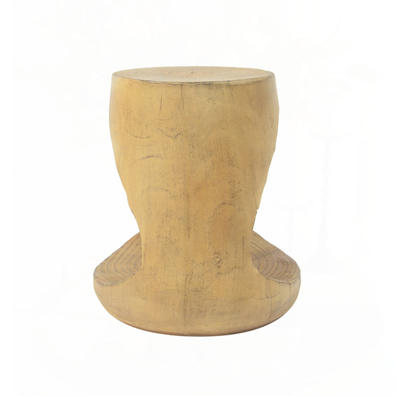 Wood-Like Texture MGO Hollow Side Table, Natural