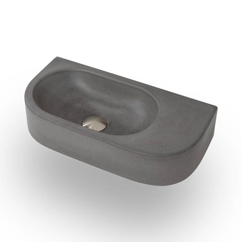 Newterra 21.75" Wall/Vessel Bathroom Sink, Slate, No Holes