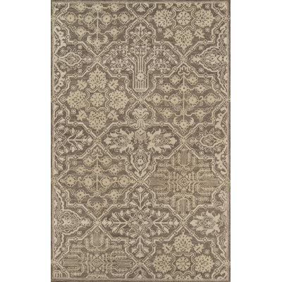 Oriental Handmade Tufted Wool Brown Area Rug