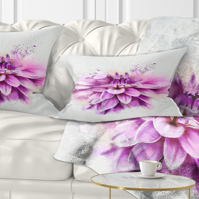 Floral Beautiful Watercolor Flower Pillow, Rectangle, 12" x 20"