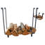 Handcrafted Large Rectangle Fireplace Log Rack Black