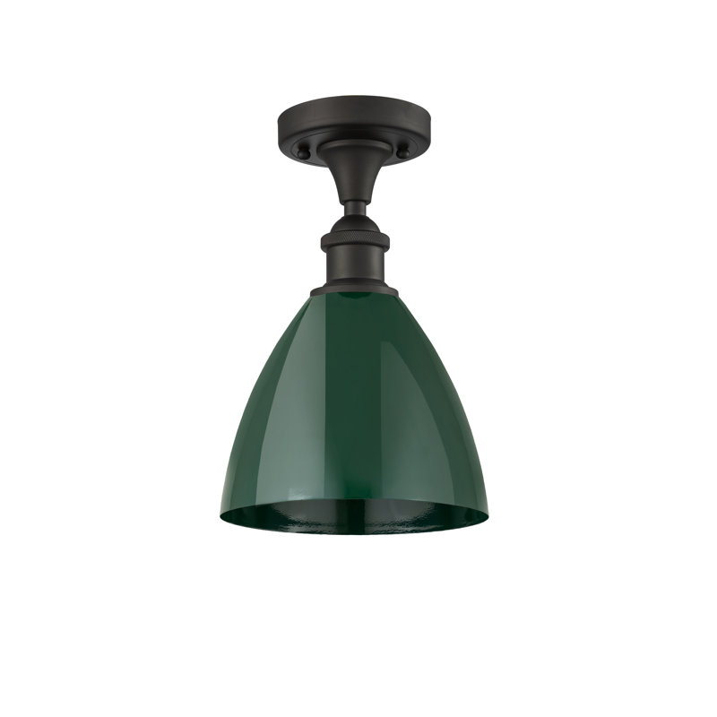 Semi Flush Mount, Green, Oil Rubbed Bronze