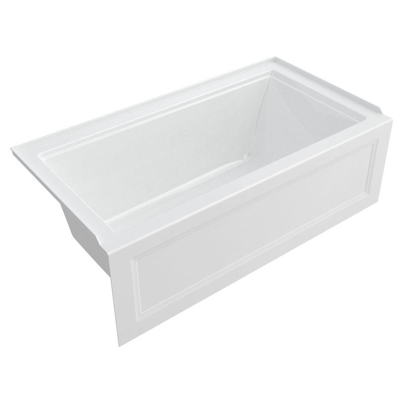 Town Square S 60'' x 32'' Soaking Fiberglass Bathtub, White