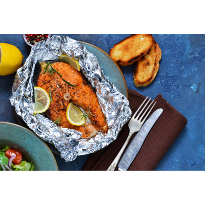 Steak Salmon - Wrapped Canvas Print