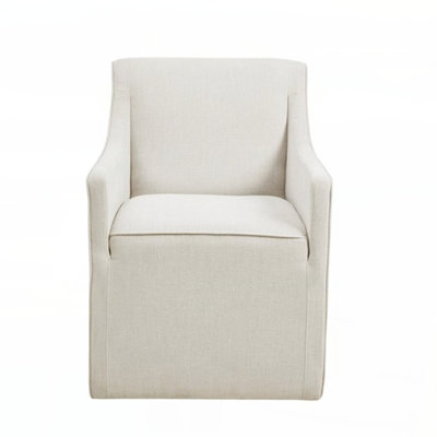 Skirted Dining Arm Chair with Casters