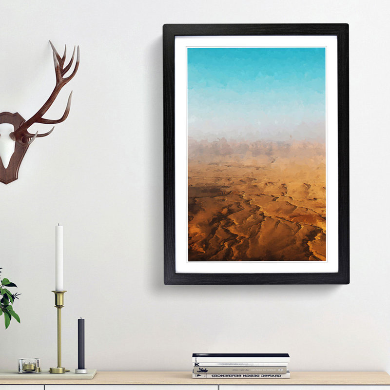 Sunrise over Israel in Abstract - Picture Frame Graphic Art Print, Black Framed, 48cm H x 36cm W x 2cm D