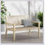 Causeuse d'extérieur durable en osier et bois d'acacia avec assise en filet pour le confort et la résistance aux intempéries