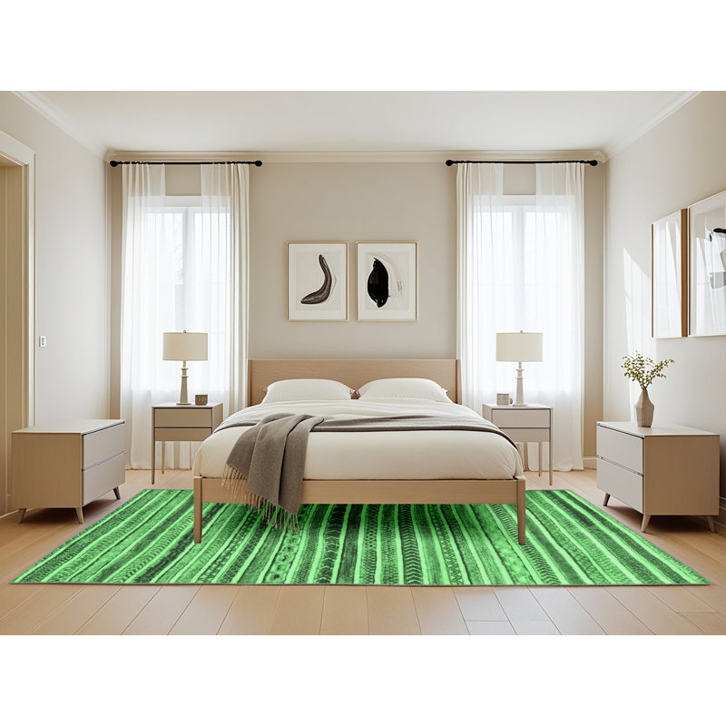 Kentarkius Washable Geometric Indoor Rug, Rectangle 5' x 8'