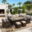 Wicker 8 - Person Patio Conversation Set with Cushions