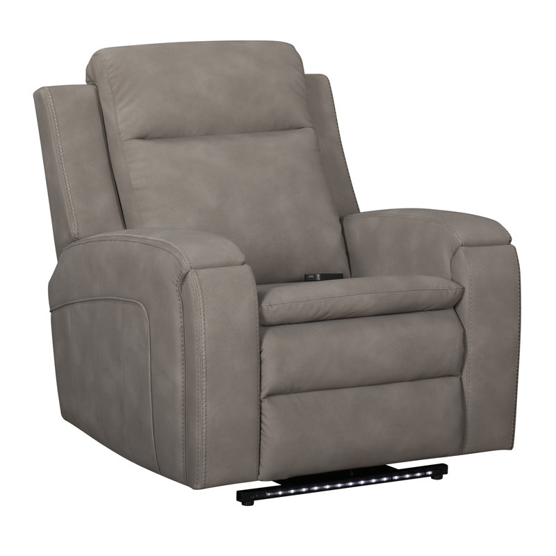 Aboubakr Power Recliner With Heat, Massage And Auto-Glide, Buffy Taupe
