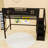 Metal Loft Bed with LED Light, Wardrobe, Shelves and USB Ports-1493915917