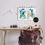 «Abstract Blue Gold Splash», ensemble de 2 plaques murales par Allison Ford