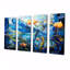 «Blue Dragonfly Yellow Flowers - Dragonfly Animal», ensemble d'art mural 4 pièces-106425299