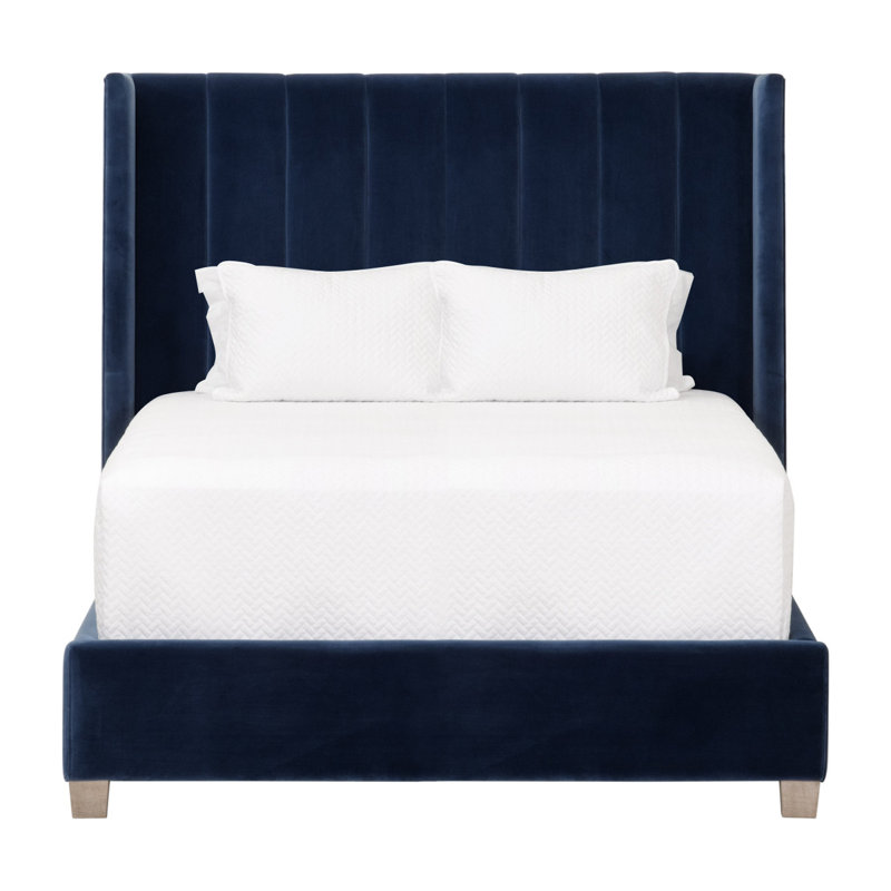 Taiyab Upholstered Platform Bed, Queen, Blue