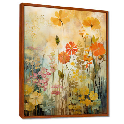 Décoration murale grunge rétro - fleurs sauvages