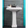 26.5" Tall White Vitreous China Rectangular Pedestal Bathroom Sink Overflow