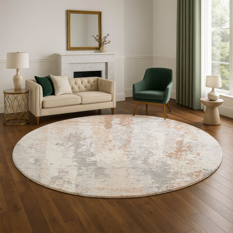 Premium Machine Washable Stallings AMF1848 Abstract Rug, Round 8'