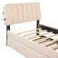 Lit plateforme tapissier simple avec lit gigogne Teddy