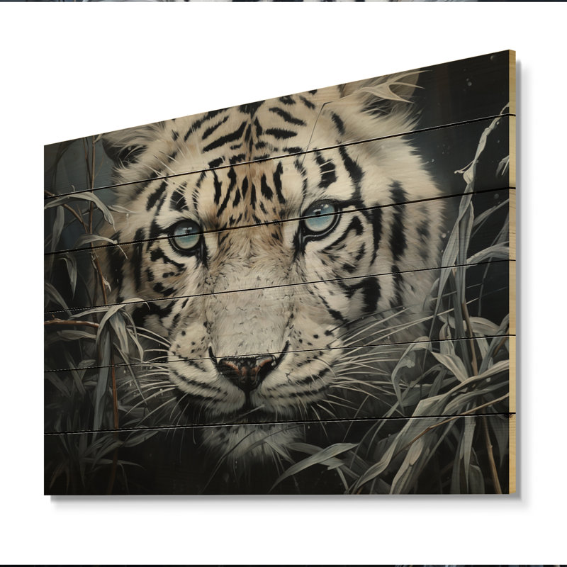 «Tiger Mysterious Watcher II» sur bois, H 24 po x l 32 po x P 0,78 po