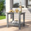Table de rangement d'extérieur en PEHD de qualité supérieure - Durabilité toutes saisons et parfaite pour tout patio