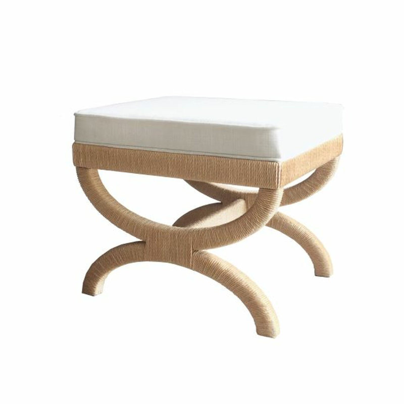 Xanadu Natural Rope and White Linen Utility Stool