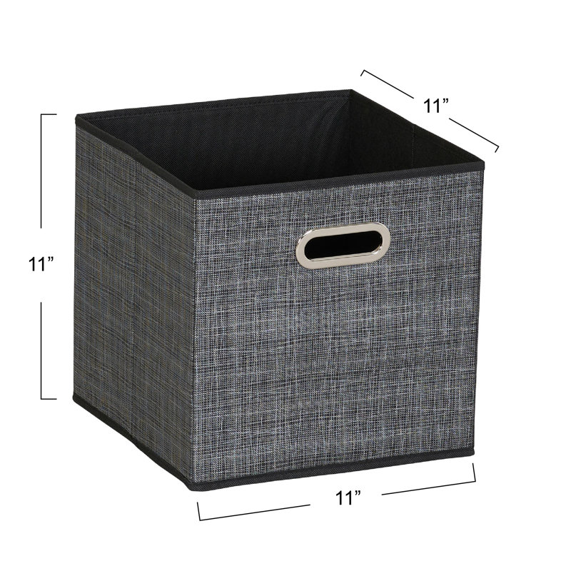 Bacs de rangement ouverts en tissu, Mélange noir