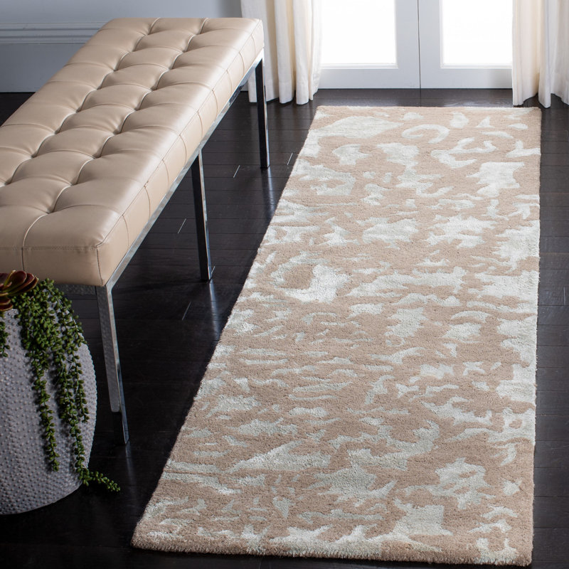 Jorie Hand Tufted Wool/Cotton/Viscose Abstract Rug in Taupe, Runner 2'6" x 12'