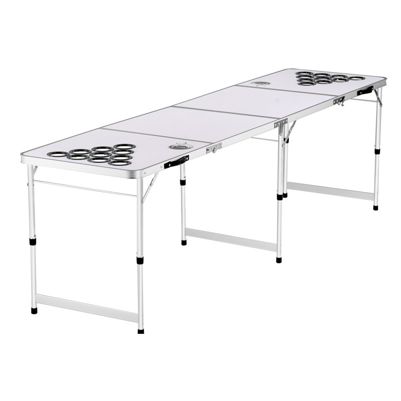 VEVOR White 240cm L Beer Pong Table