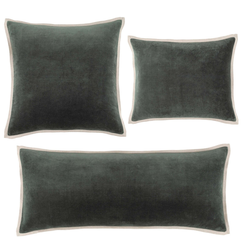 Gehry Velvet/Linen Decorative Pillow, Stone, 16"H x 40"W, Pillow Cover Only - No Insert