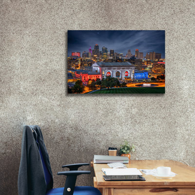 «Kansas City At Night» par Rick Berk, art mural sur toile