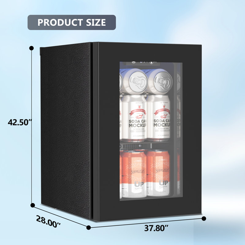 Mini réfrigérateur de 24 bouteilles avec porte en verre et tablette en fil d'acier, petite taille et grande capacité, portable et économe en énergie