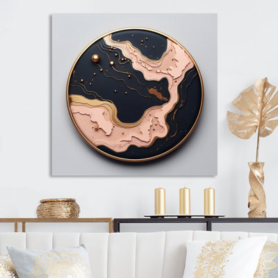 " Pink Gold Glam Abstract Marble "