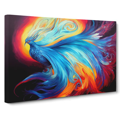 Spectacular Phoenix Bird - Wrapped Canvas Painting