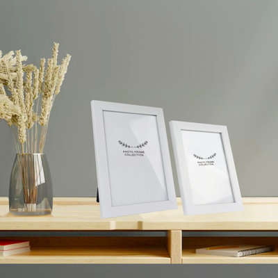 Ensemble de 2 cadres photo Chiu Elegant, en plastique, blanc, 4,0 x 6 po et 5,1 x 7,1 po 100% plastique durable, largeur du cadre: 0,8 po | Parfait pour la décoration intérieure, les murs de galerie et les cadeaux