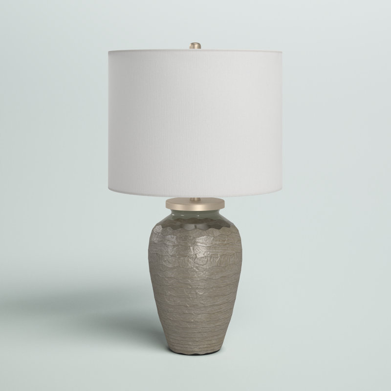 Lampe de table grise 15 po Evie