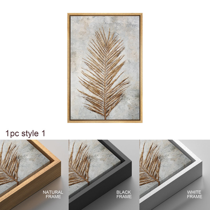 Grunge, feuilles de palmier tropicales, photos rétro rustiques modernes, impression numérique sur toile, art numérique encadré WIN59